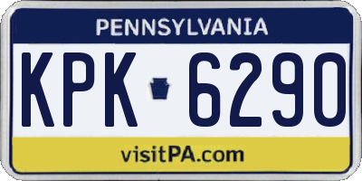 PA license plate KPK6290