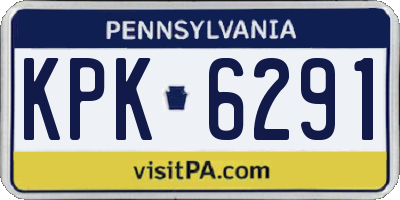 PA license plate KPK6291