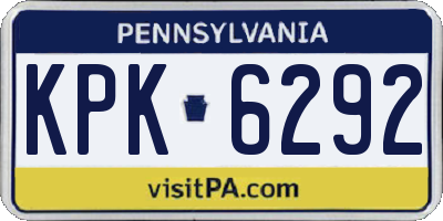 PA license plate KPK6292