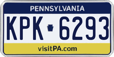 PA license plate KPK6293