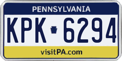 PA license plate KPK6294