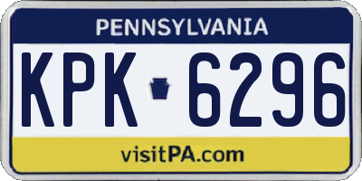 PA license plate KPK6296