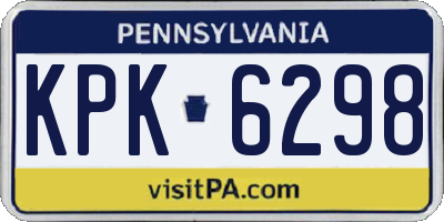 PA license plate KPK6298