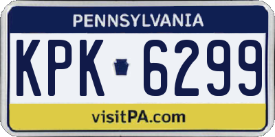 PA license plate KPK6299