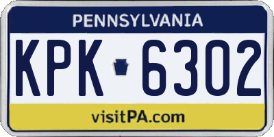 PA license plate KPK6302