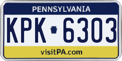 PA license plate KPK6303