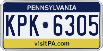 PA license plate KPK6305