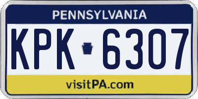 PA license plate KPK6307