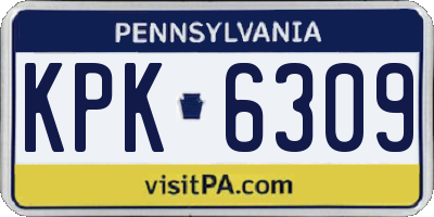 PA license plate KPK6309
