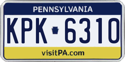 PA license plate KPK6310