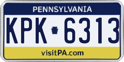 PA license plate KPK6313