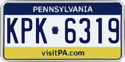 PA license plate KPK6319