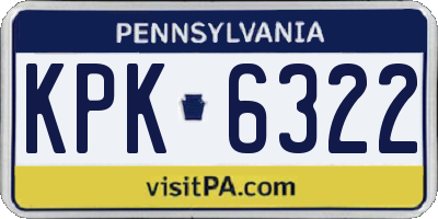 PA license plate KPK6322