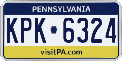 PA license plate KPK6324