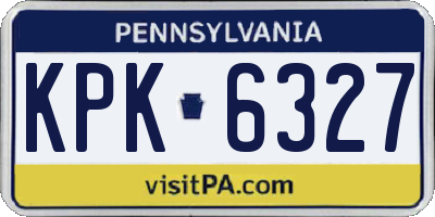 PA license plate KPK6327