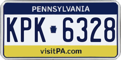PA license plate KPK6328