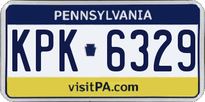 PA license plate KPK6329