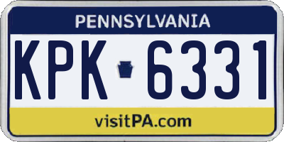 PA license plate KPK6331