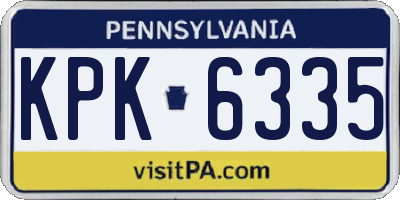 PA license plate KPK6335