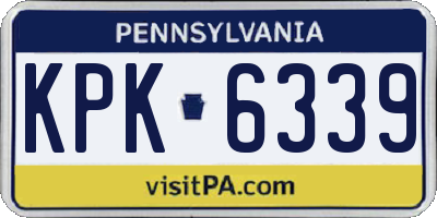 PA license plate KPK6339