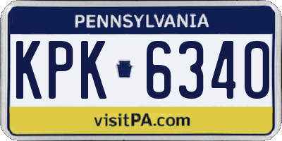 PA license plate KPK6340
