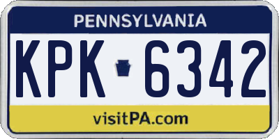 PA license plate KPK6342