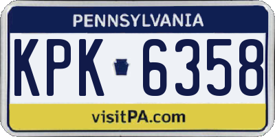 PA license plate KPK6358