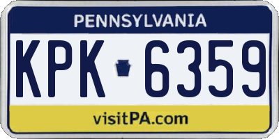 PA license plate KPK6359