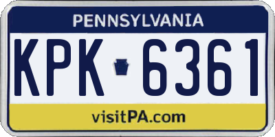 PA license plate KPK6361