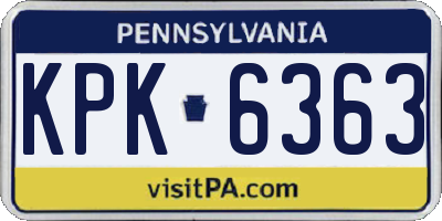 PA license plate KPK6363