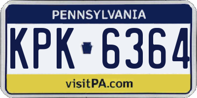 PA license plate KPK6364