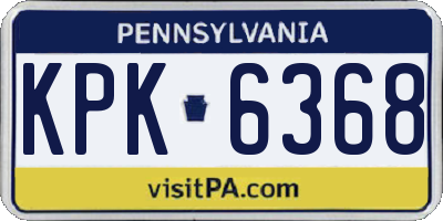 PA license plate KPK6368