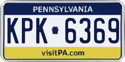 PA license plate KPK6369