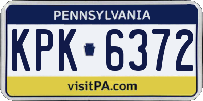 PA license plate KPK6372