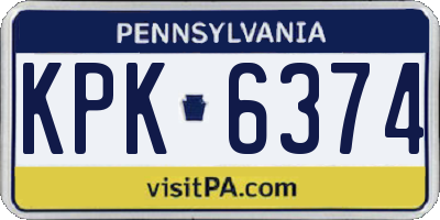 PA license plate KPK6374