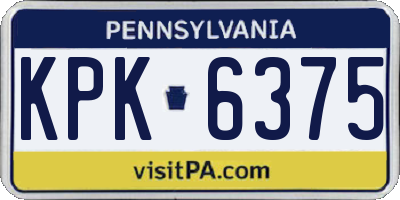 PA license plate KPK6375