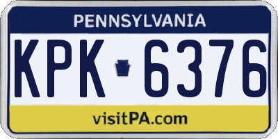 PA license plate KPK6376