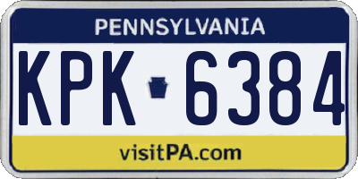 PA license plate KPK6384