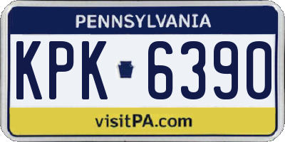 PA license plate KPK6390