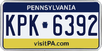PA license plate KPK6392
