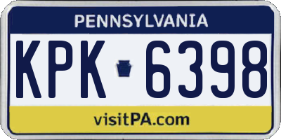 PA license plate KPK6398