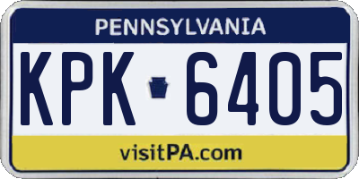PA license plate KPK6405