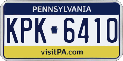 PA license plate KPK6410