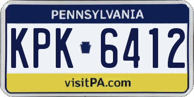 PA license plate KPK6412