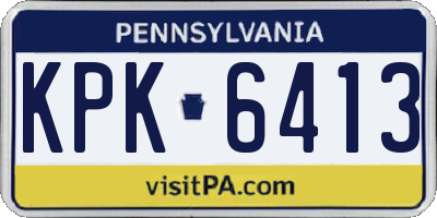 PA license plate KPK6413
