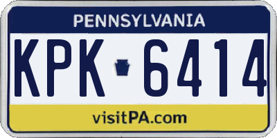 PA license plate KPK6414
