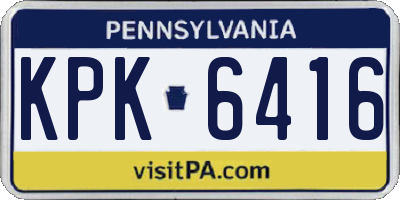 PA license plate KPK6416