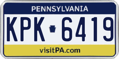 PA license plate KPK6419