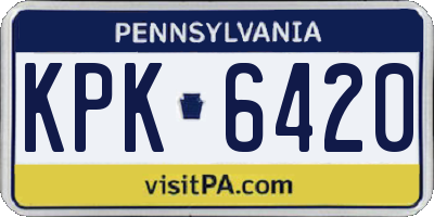 PA license plate KPK6420