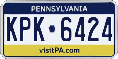 PA license plate KPK6424